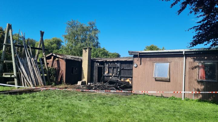 Brand ved hytten